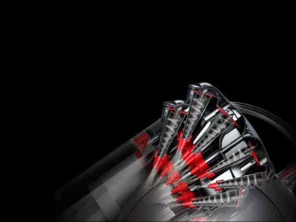 Technológia Dyson Cinetic™ disponuje 35 cyklónmi, ktoré vymrštia častice rovno do koša vysávača Dyson Cinetic Big Ball™ Multifloor 2.