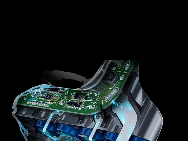 Výkonná 7-článková batéria vysávača Dyson V15s Detect Submarine™, vystačí až na 60 minút nepretržitej práce.