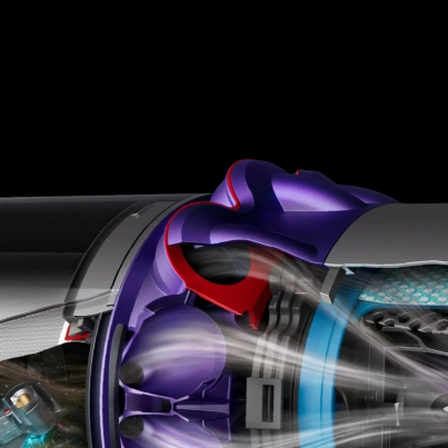 Technológia Root Cyclone™ vysávača Dyson Gen5detect™ Absolute oddeľujú častice prachu od vzduchu.
