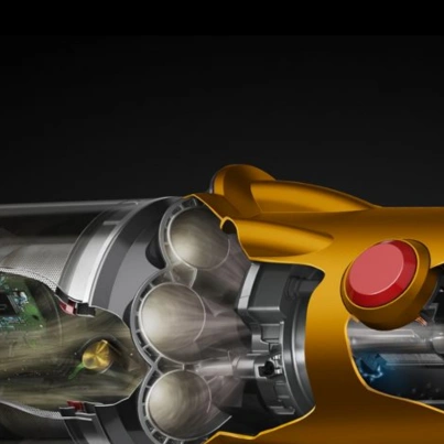 Technológia Root Cyclone™ vysávača Dyson V12™ Detect Slim Absolute oddeľujú častice prachu od vzduchu.