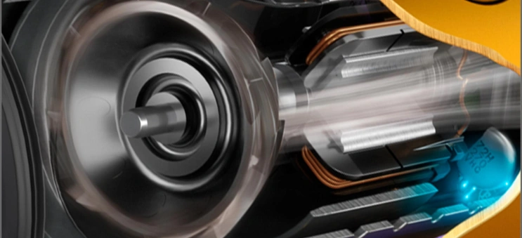 Výkonný ľahký digitálny motor vysávača Dyson V12™ Detect Slim Absolute dosahuje až 125 000 otáčok za minútu na nekompromisné vysávanie mikroskopického prachu a väčších nečistôt.