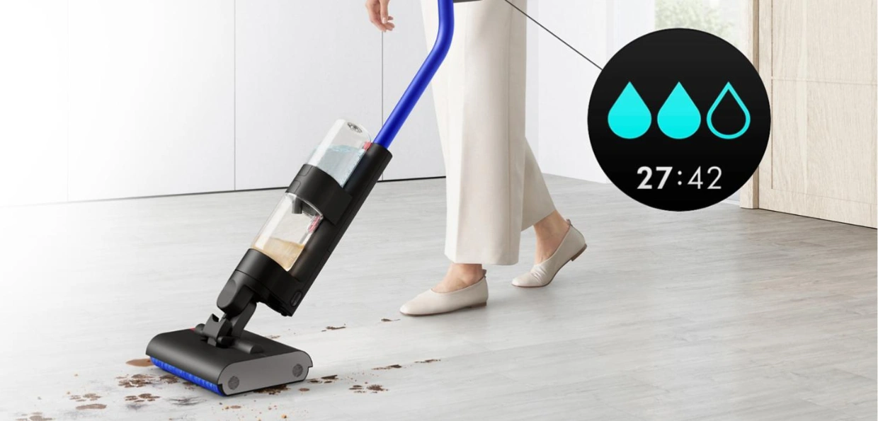 Čistič Dyson WashG1™ vyčistí všetko, čo potrebujete, počnúc menšími rozliatymi tekutinami až po tie lepkavé kvapaliny a zaschnuté škvrny.