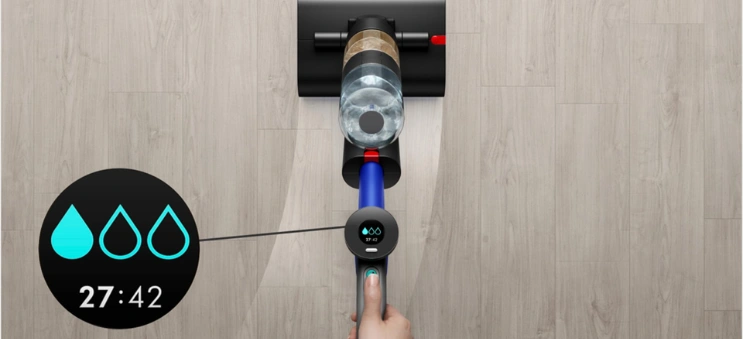 Čistič Dyson WashG1™ v režime 1 si poradí s drobným značistením.