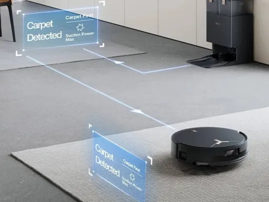 Robotick&yacute; vys&aacute;vač ECOVACS EEBOT T50 MAX PRO OMNI prin&aacute;&scaron;a profesion&aacute;lnu starostlivosť o čistotu kobercov.