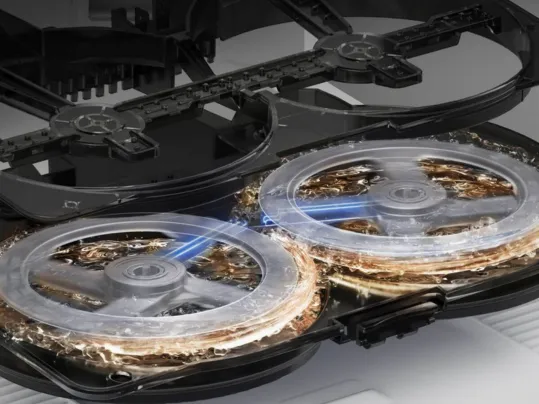 Stanica umýva mopy vysávača DEEBOT T50 PRO OMNI horúcou vodou s teplotou 75 °C, čím odstráni nečistoty a zanechá ich hygienicky čisté.