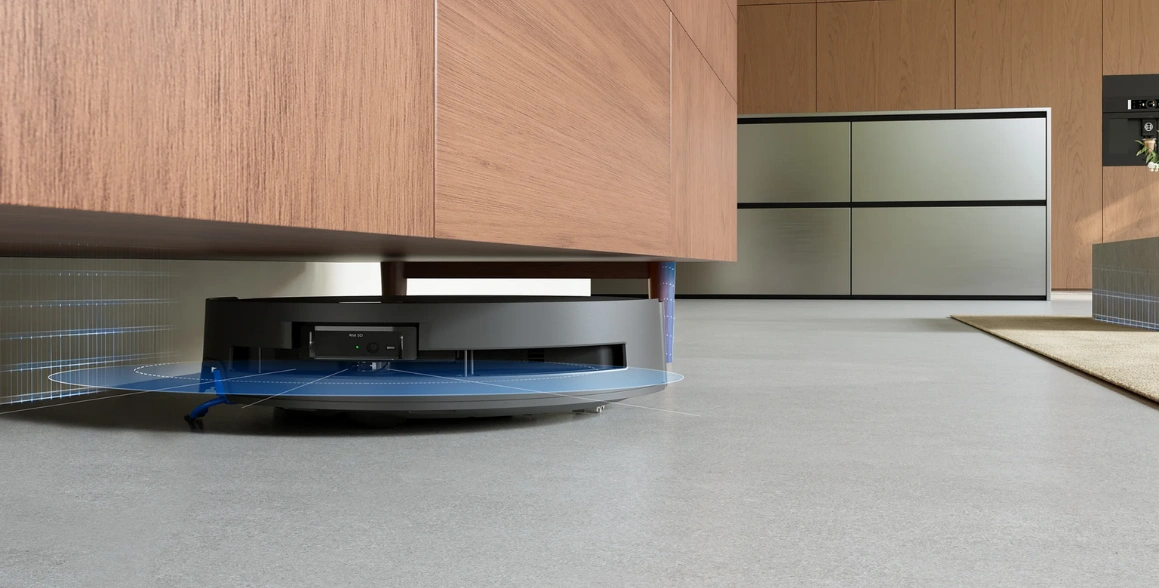 Spoľahnite sa na technol&oacute;giu AIVI&reg; 3D 3.0, ktor&aacute; prin&aacute;&scaron;a revol&uacute;ciu vo vyh&yacute;ban&iacute; sa prek&aacute;žkam vďaka čomu vys&aacute;vač ECOVACS DEEBOT X9 OMNI vyčist&iacute; priestor okolo nich bez zav&aacute;hania.