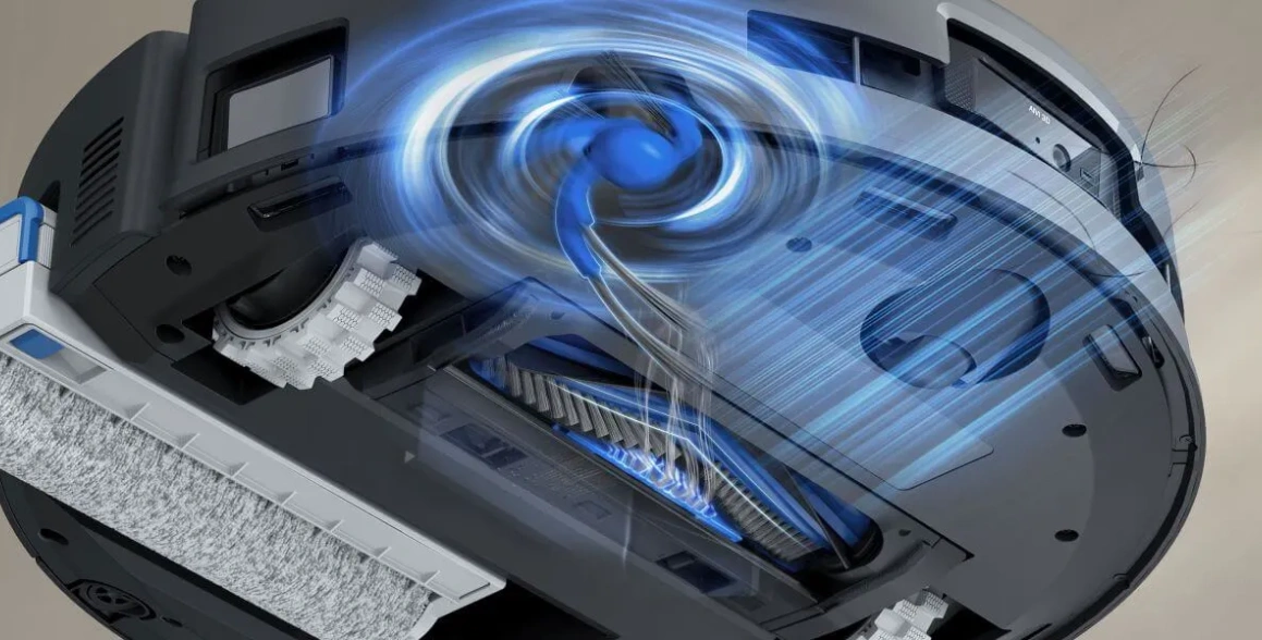 Vďaka saciemu výkonu 18 000 Pa vysávač ECOVACS DEEBOT T80 OMNI čistí koberce aj podlahy s mimoriadnou účinnosťou.