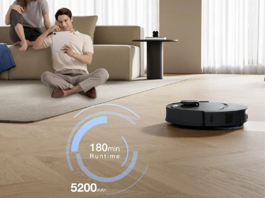 Pripravte sa na pozoruhodnú výdrž 5200 mAh batérie, ktorá vysávaču DEEBOT T30C OMNI poskytne energiu až na 255 minút sústavného čistenia.