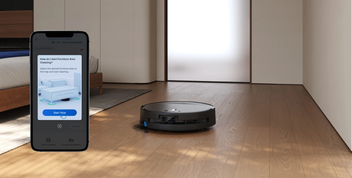Vďaka aplikácii ECOVACS HOME môžete robotický vysávač DEEBOT T80S OMNI pohodlne ovládať iba na pár klikov.