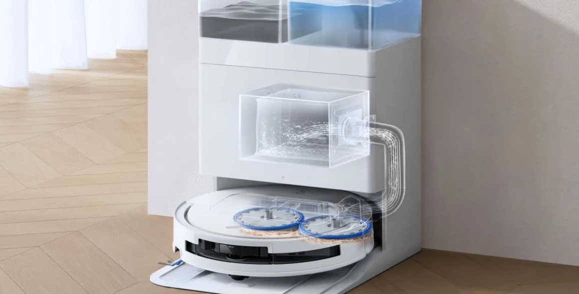 Omni stanica sa postar&aacute; o bez&uacute;držbov&eacute; použ&iacute;vanie vys&aacute;vača DEEBOT T50 OMNI Gen3.