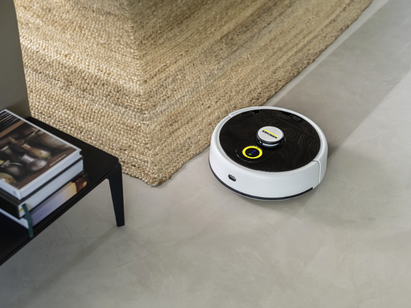 Kärcher RCF vďaka ultrazvukovemu senzoru rozpozná koberce a zobrazí ich na mape v aplikácii.