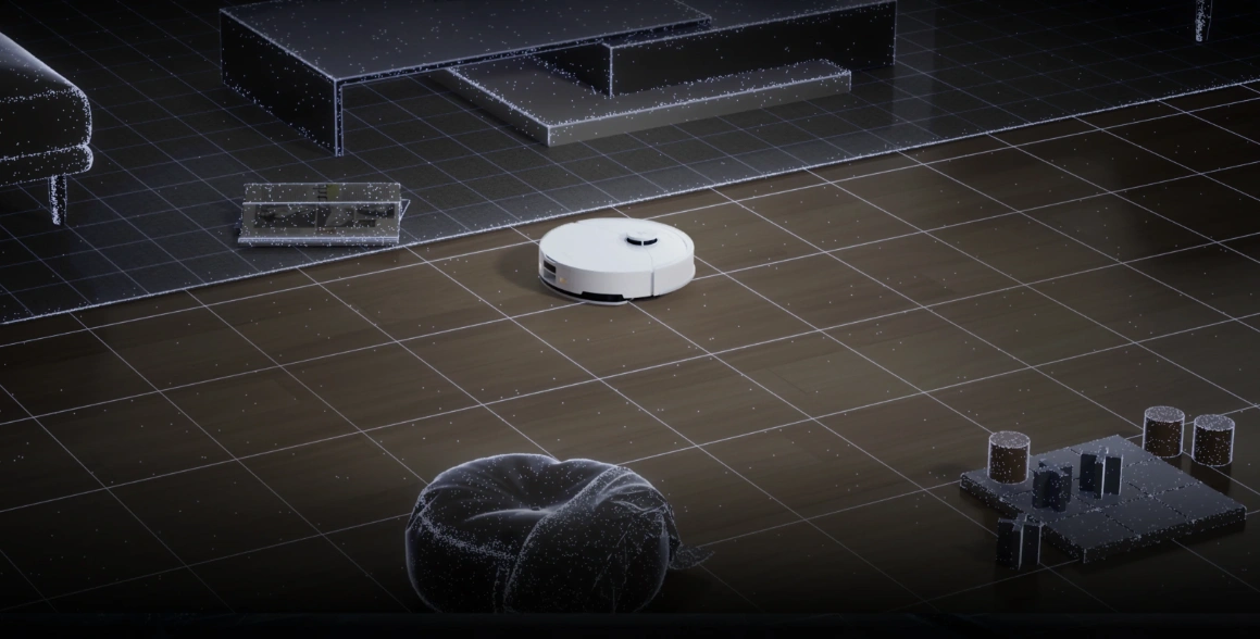 S PreciSense Lidar navigáciou vysávač Roborock Q10 VF nikdy nezablúdi.