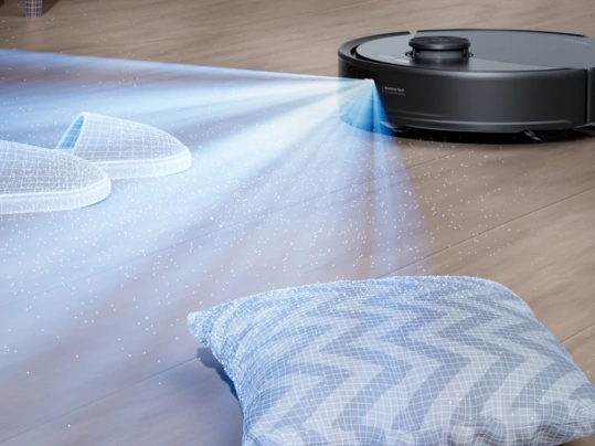 Reaktívna technológia vysávača Q10 VF spoľahlivo detekuje všetky prekážky, ktoré následne obíde