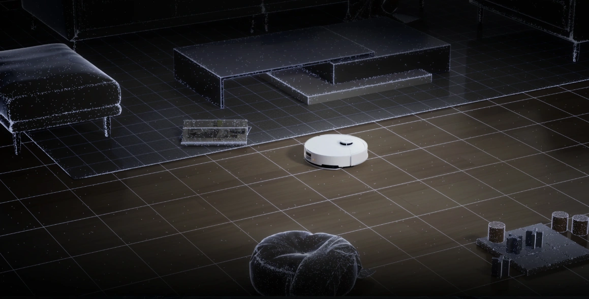 S PreciSense Lidar navigáciou vysávač Roborock Q7 BF+ nikdy nezablúdi.