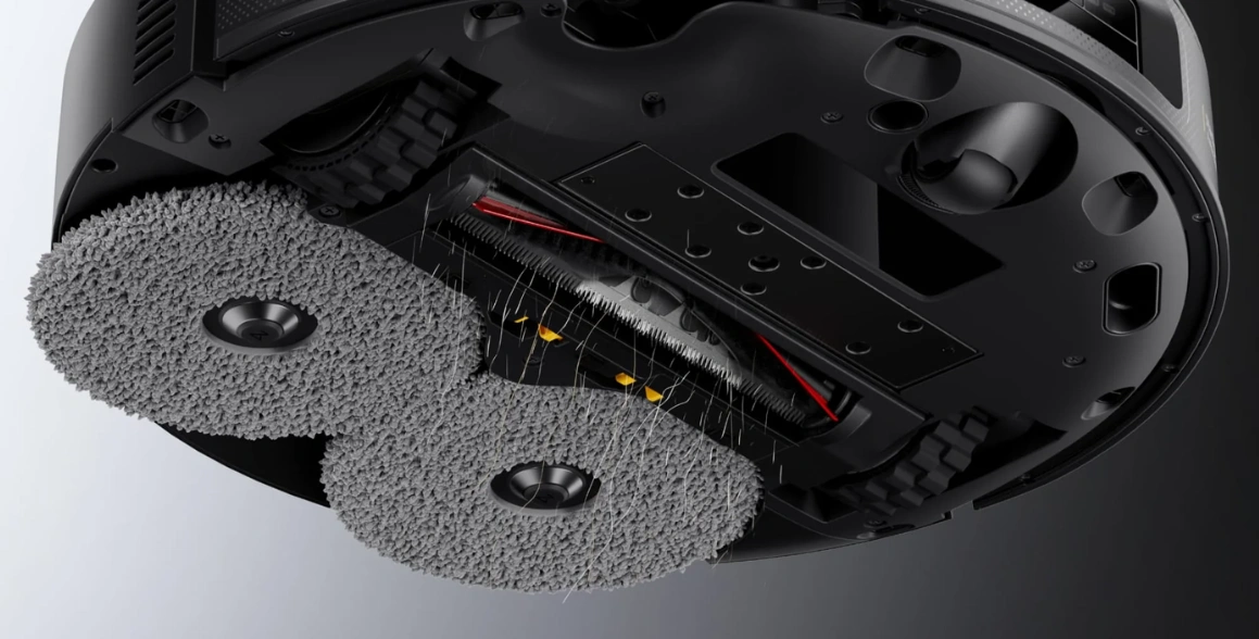 Kefa FreeFlow vysávača Roborock Saros Z70 zabraňuje namotávaniu vlasov a chlpov.