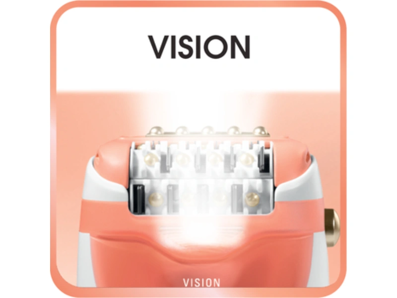 Funkcia Vision epilátora Rowenta EP5720F0 vám posvieti aj na jemné chĺpky.