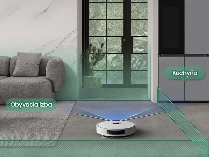 Samsung Bespoke Jet Bot Combo AI+ rozpoznavanie priestoru.