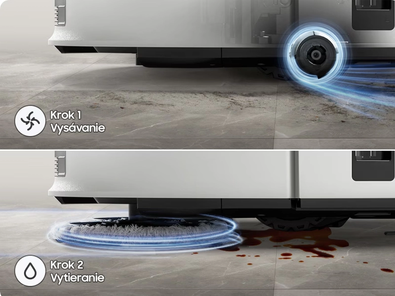 Samsung Bespoke Jet Bot Combo+ vytieranie.