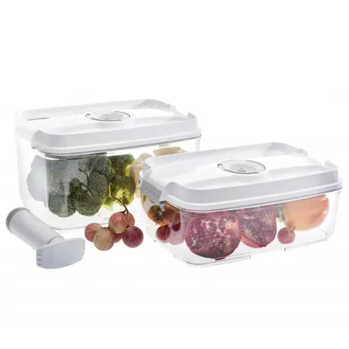 STATUS Tritan 5-dielny set vákuových dóz 157553 predĺži životnosť potravín až 4x, vďaka čomu zabráni zbytočnému plytvaniu peniazmi a potravinami