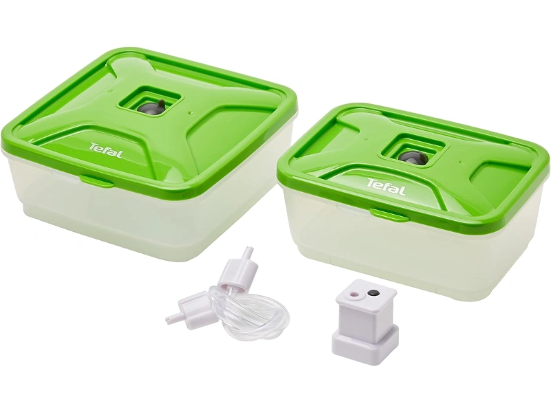 Sada dvoch vákuových boxov Tefal Vacupack XA258010 sa hodí pre rôzne druhy surovín.
