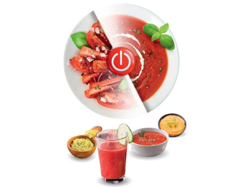 Tyčov&yacute; mix&eacute;r Tefal Easychef HB453138 pracuje so 450 W motorom.