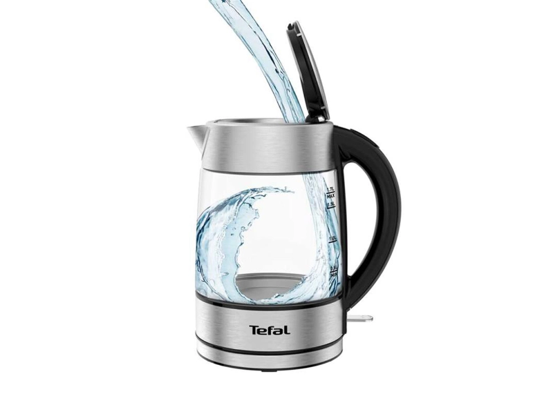 Voda sa leje do rýchlovarnej kanvice Tefal KI772D38 Glass