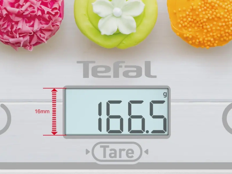 Váha Tefal Optiss BC50D4V0 má prehľadný LCD displej s veľkými číslicami.