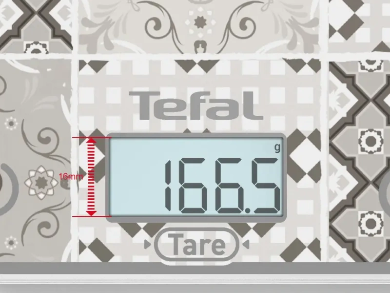 Váha Tefal Optiss BC50D6V0 má prehľadný LCD displej s veľkými číslicami.