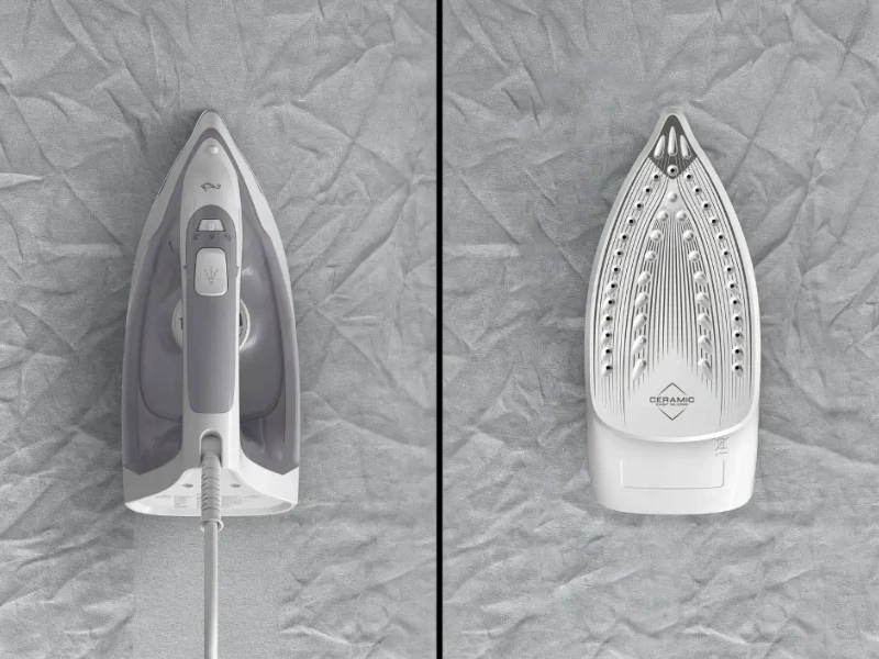 Vďaka keramickej ploche žehlička Tefal FV2C43E0 hladko kĺže po textile.