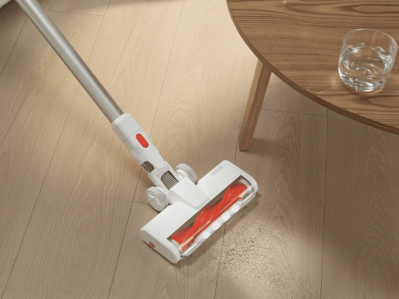 LED prisvetlenie vysávača vysávača Xiaomi G20 Lite odhalí aj skryté smietky.