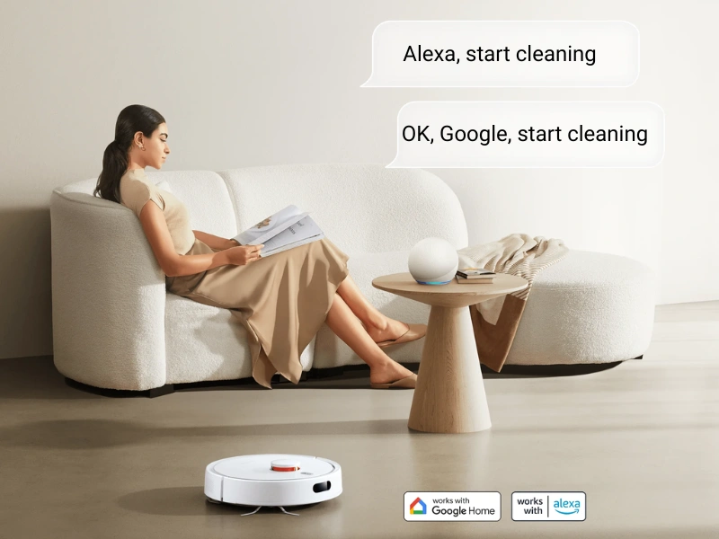 Stačí vysloviť príkaz cez Amazon Alexa alebo Google Asistenta a vysávač Xiaomi S20 sa pustí do upratovania – bez reptania a s maximálnym nasadením.