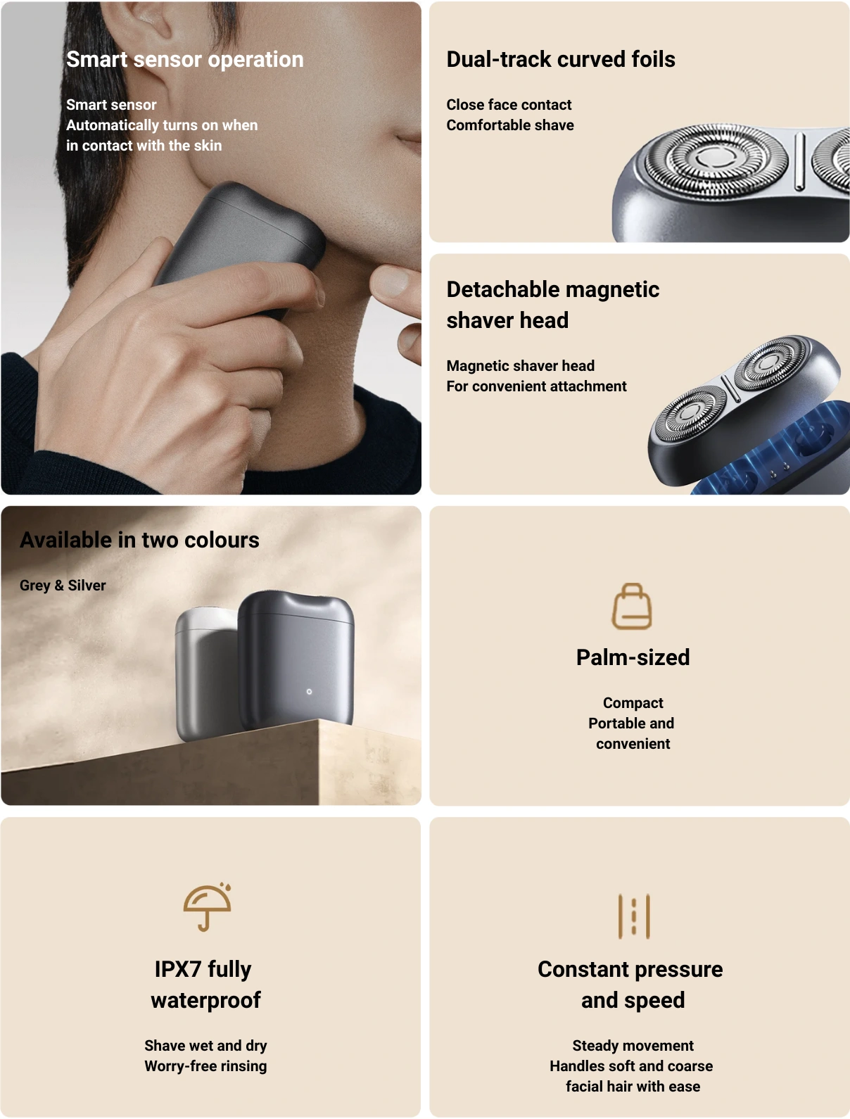 Kľúčové vlastnosti strojčeka Xiaomi Electric Shaver S200.