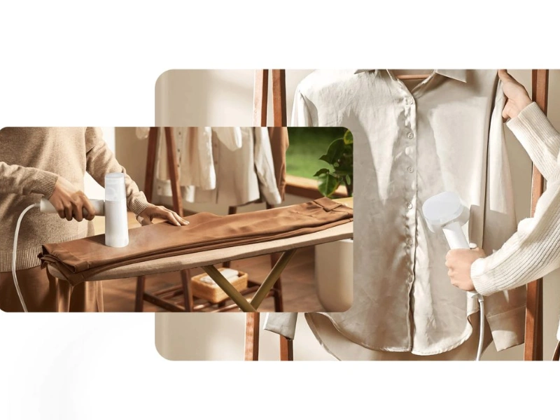 So Xiaomi Garment Steamer m&ocirc;žete oblečenie naparovať vertik&aacute;lne aj horizont&aacute;lne.