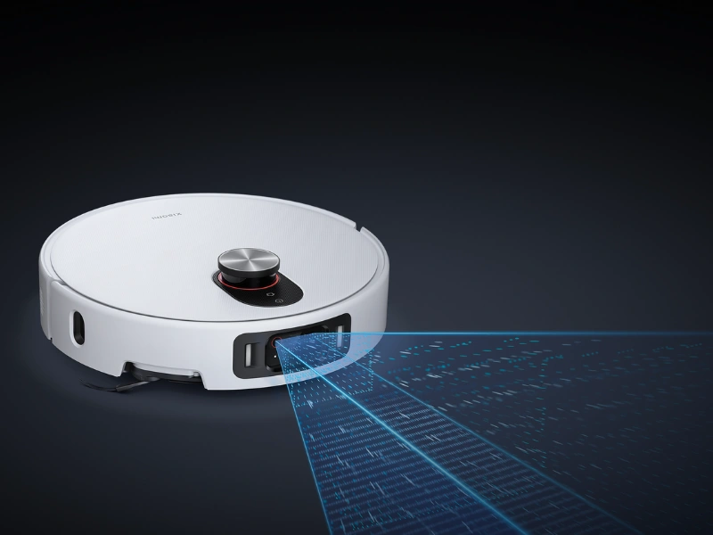 Vysávač Xiaomi Robot Vacuum 5 Pro vníma svet vďaka RGB kamere, 2 infra kamerám a infra 3D dot projektoru vo všetkých rozmeroch.