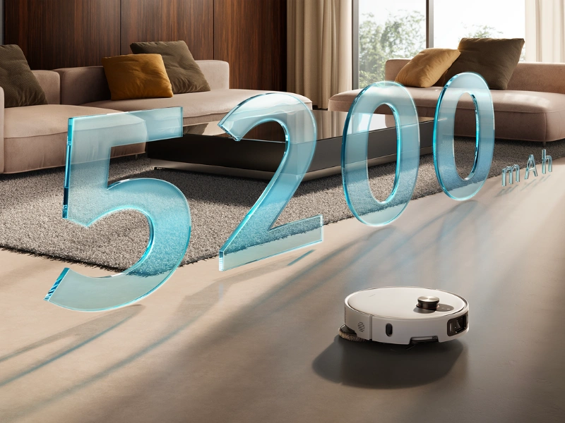 5200 mAh batéria vysávača Xiaomi Robot Vacuum 5 Pro zabezpečí až 140 minútovú prevádzku.