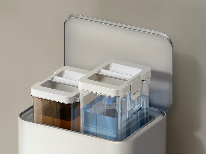 Vďaka 4 l nádrži na čistú vodu dokáže vysávač Xiaomi Robot Vacuum 5 na jedno naplnenie vytrieť plochu s rozlohou až 400 m².