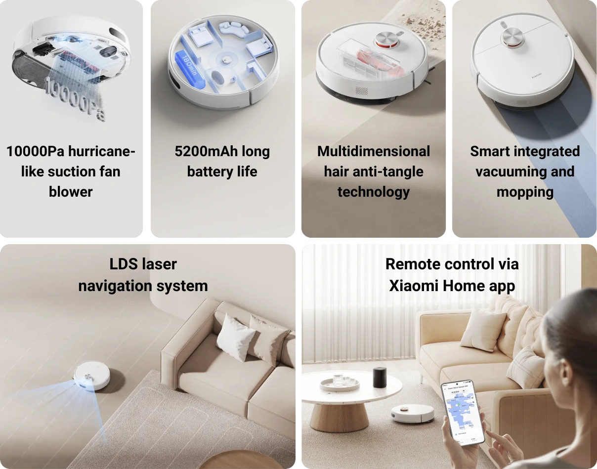 Kľúčové vlastnosti robotického vysávača Xiaomi Robot Vacuum S40.