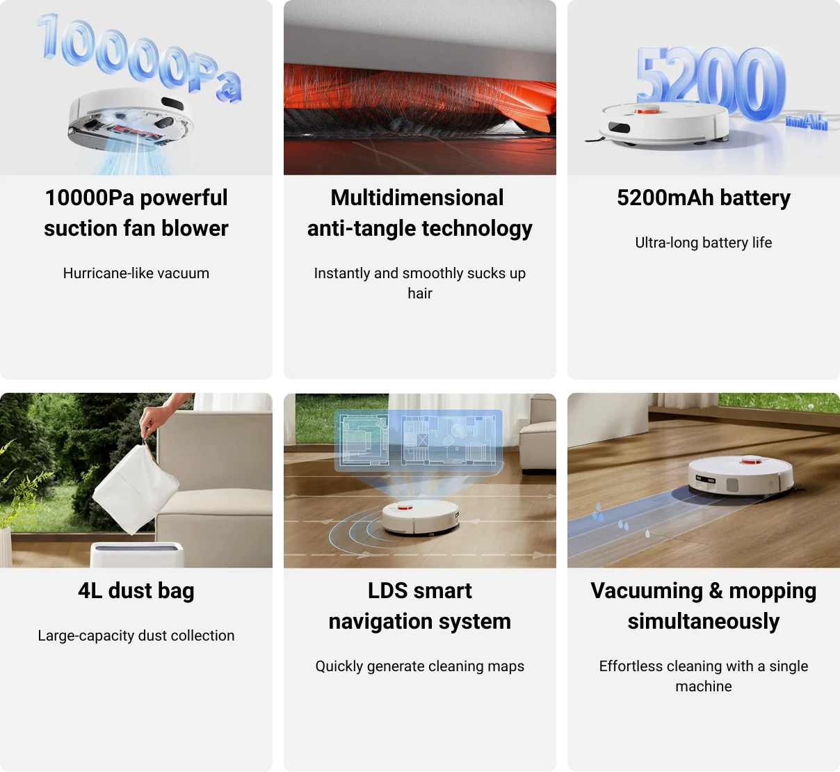 Kľúčové vlastnosti robotického vysávača Xiaomi Robot Vacuum H40.