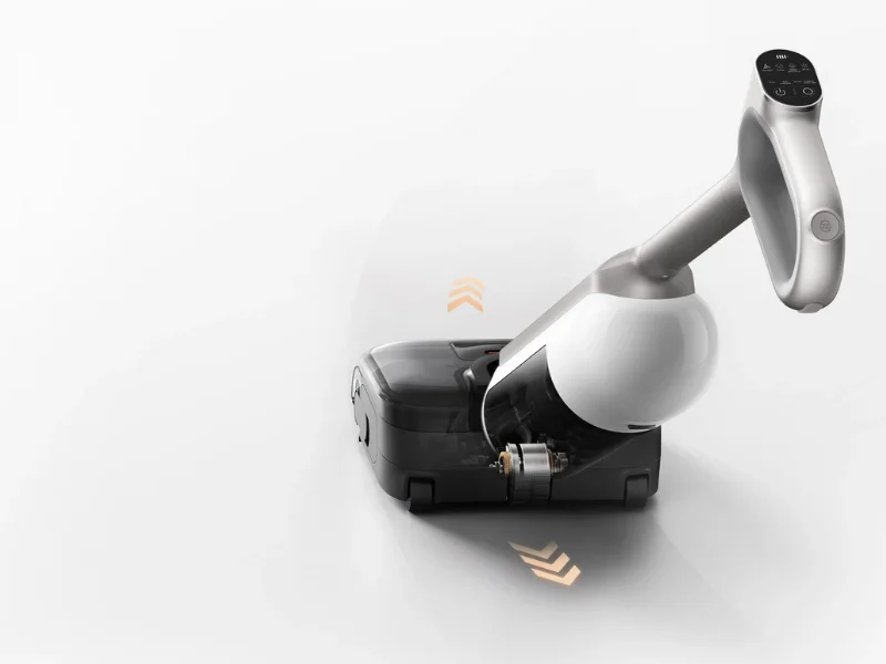 Vysávač Xiaomi Mijia Wet Dry 5 Pro s 360° flexibilným centrálnym posilňovačom riadenia vám uľahčí manévrovanie.