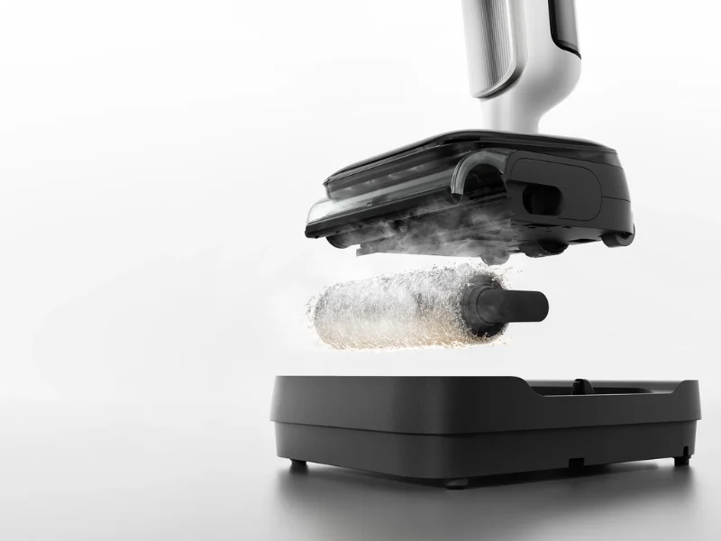 Po skončení vysávania prebehne v základni vysávača Xiaomi Mijia Wet Dry 5 Pro samočistiaci proces vrátane sušenia.