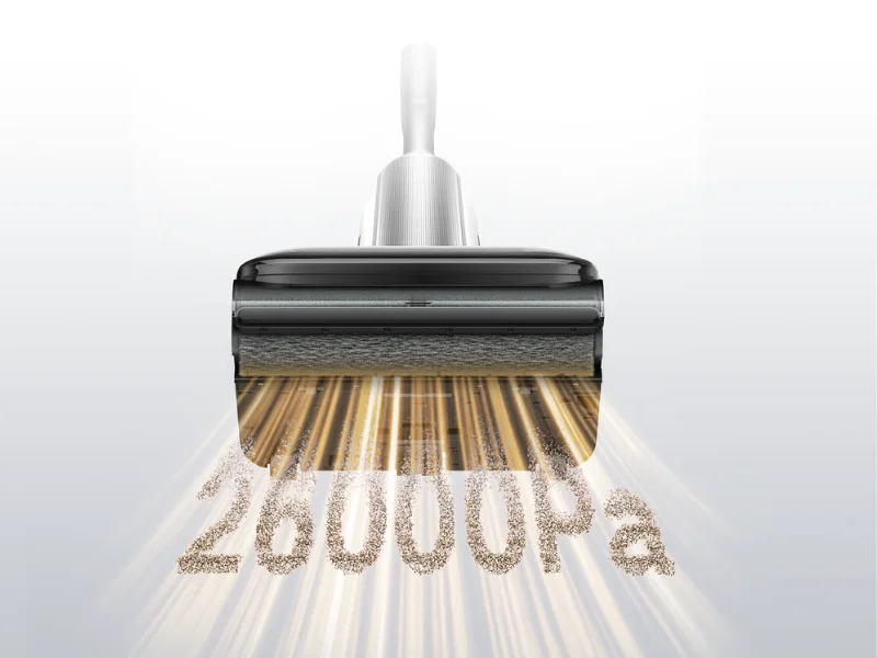 S turbo výkonom 26 000 Pa si vysávač Xiaomi Mijia Wet Dry 5 Pro poradí so suchými aj mokrými nečistotami.