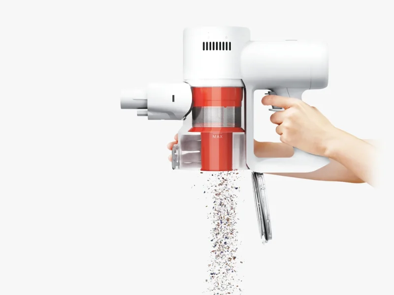 Vysávač Xiaomi Mijia 4 C vyprázdnite stlačením jediného tlačidla.