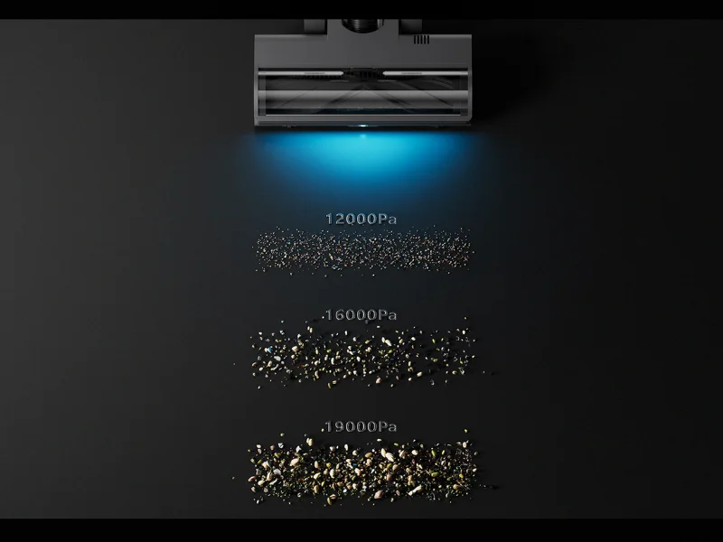 Senzory vysávača Xiaomi Mijia Vacuum Cleaner 4 Pro detekujú nečistoty a automaticky upravujú sanie.