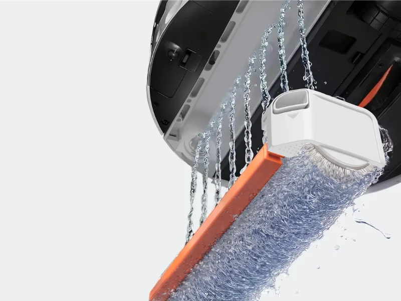Robot Xiaomi Vacuum 6 využíva valcový mop s tečúcou vodou a zabudovanú stierku.