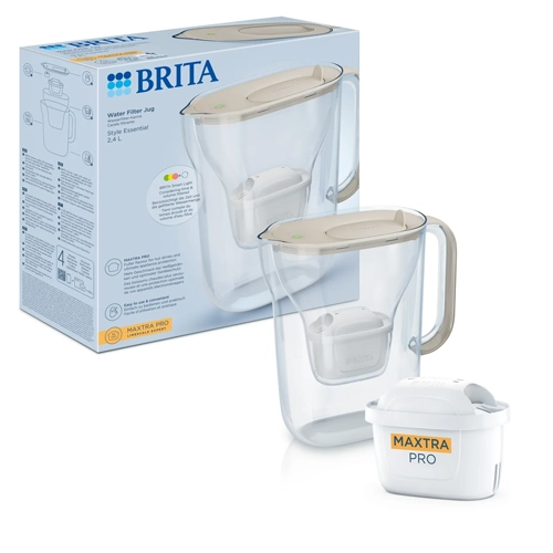 Brita Filtračná kanvica Style Essential s filtrom Maxtra Hard Water Expert, 2, 4 l, piesková