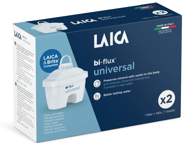 Filtračné patróny Laica Bi-Flux Universal sú kompatibilné s filtračnými kanvicami Brita.