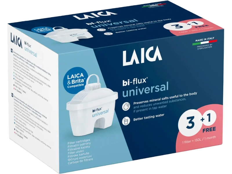 Filtračné patróny Laica Bi-Flux Universal sú kompatibilné s filtračnými kanvicami Brita.