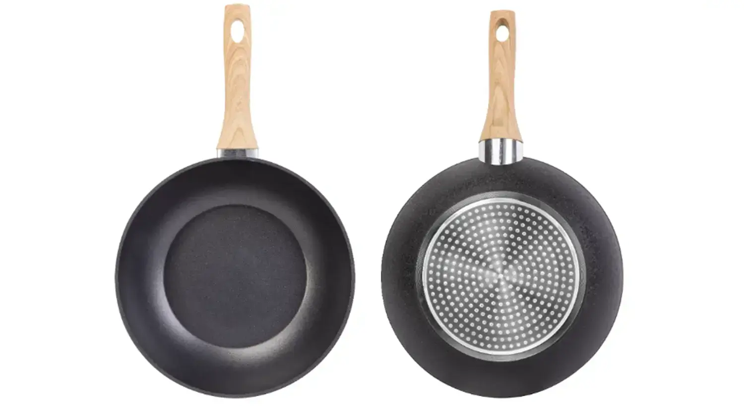 Wok panvica Lamart LT1306 Natur 28 cm spredu a zozadu