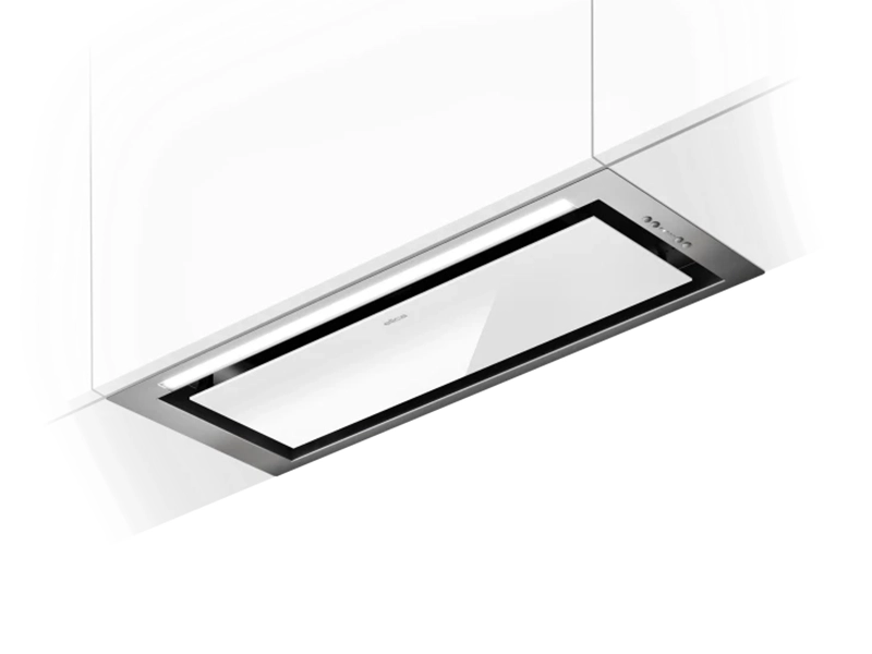 Vstavaný odsávač pár ELICA HIDDEN nerezová oceľ + biele klo 90 cm.