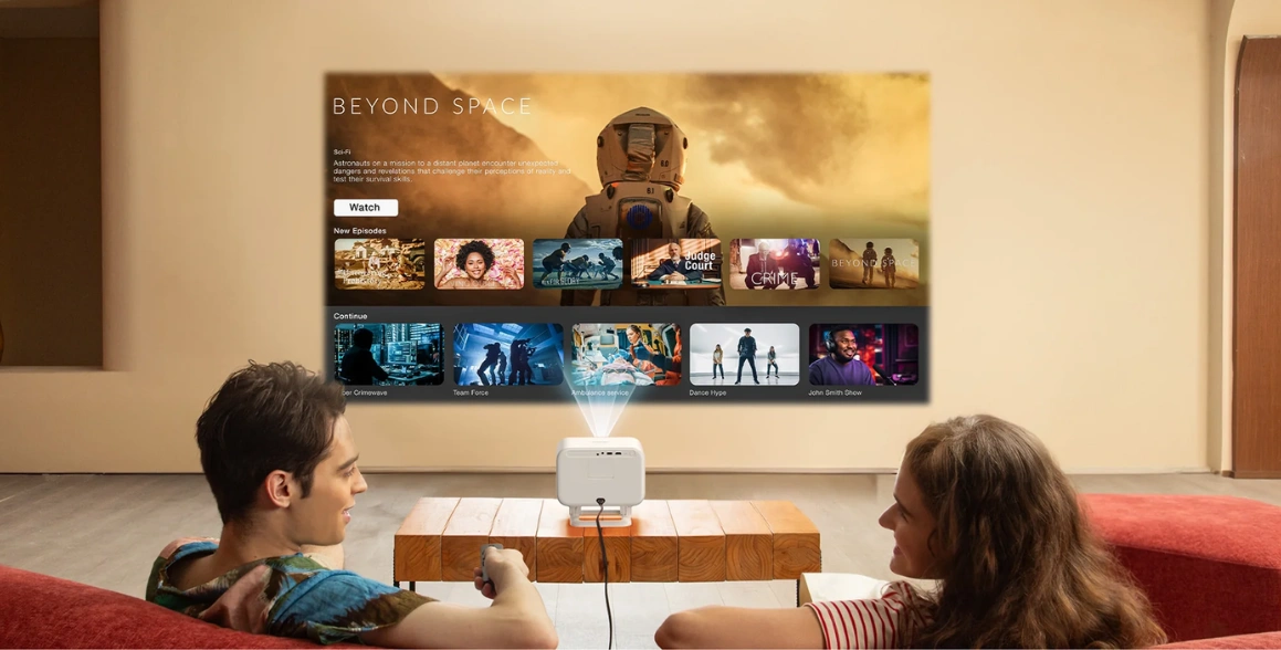 Projektor Yaber L2 Plus umožňuje sledovcanie filmov na Netflixe.